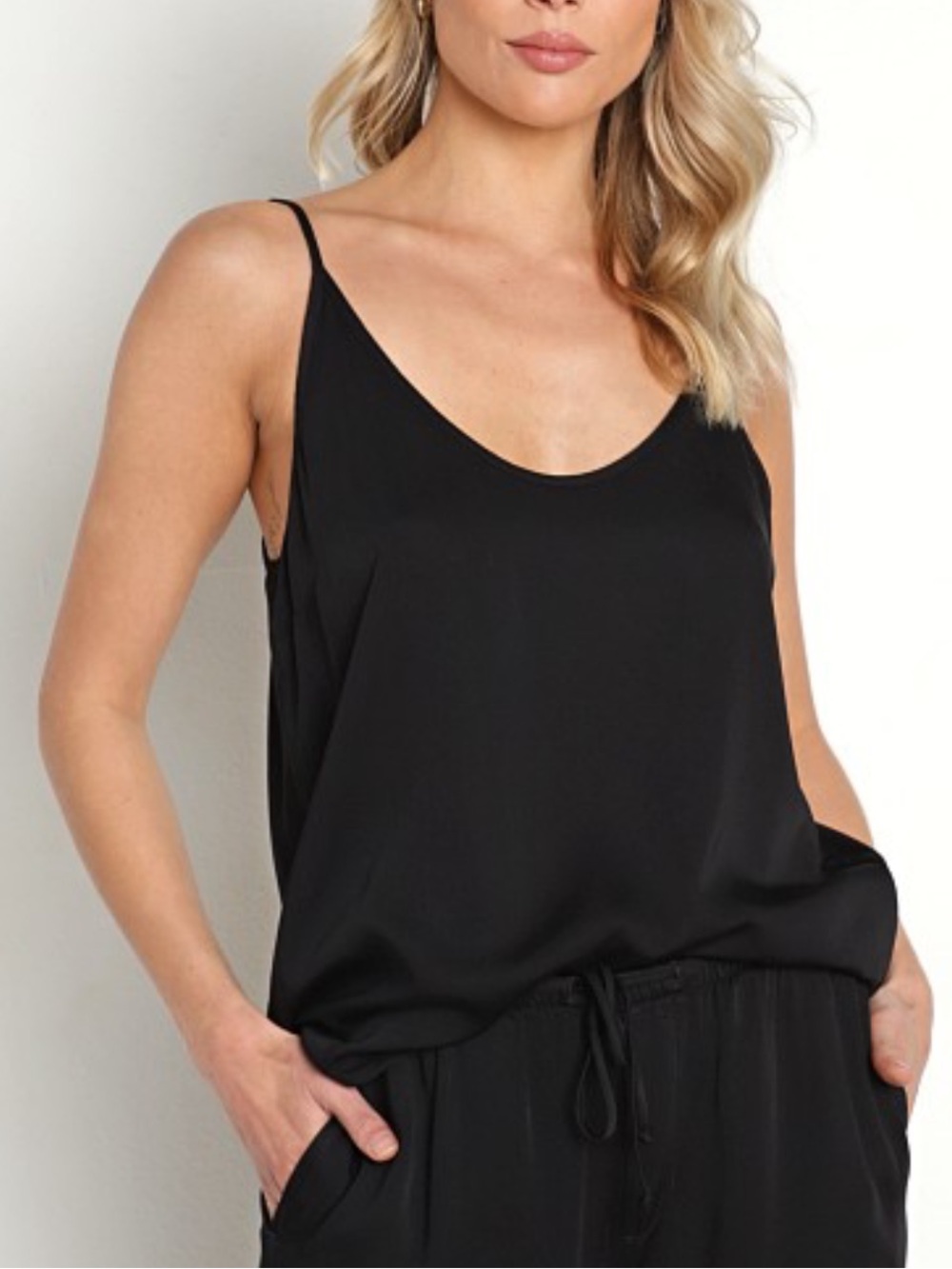 Bella Dahl Black Silky Spaghetti-Strap Camisole
